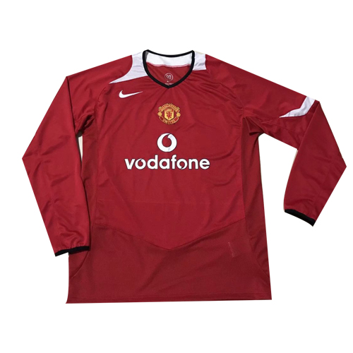 05-06 Manchester United Retro Home Long Sleeve Soccer Jersey Shirt